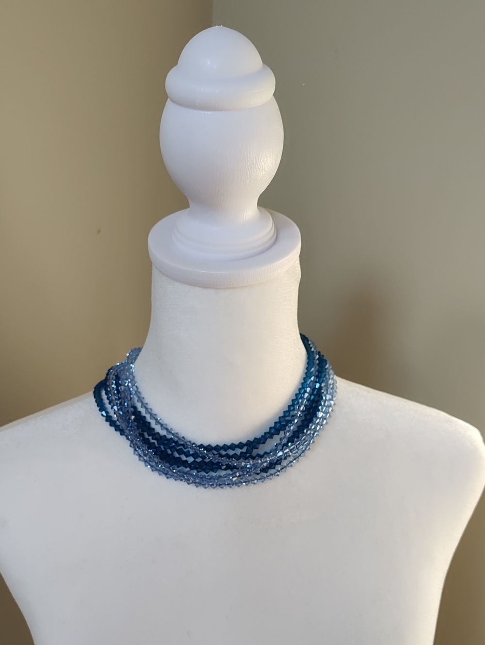 Astleo Life Multi-Strand Blue Crystal Necklace